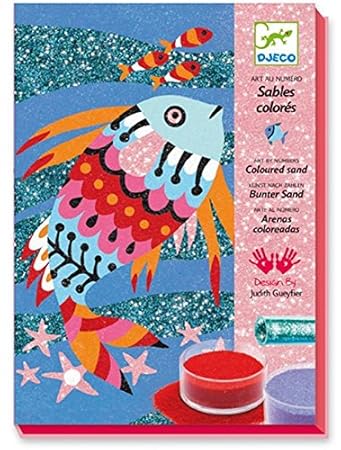 Djeco Kreativ Set Sandbilder Fish Rainbows mit Glitzersand