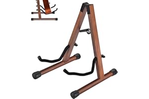 MOREYES Guitar Stand, Acoustic Guitar Stand, Folding A-Frame Electric Guitar Stand, Wooden Guitar Stands Floor For School Music Program, Concerts & Multiple Users, Easy to Assemble
