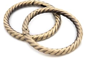 Loosco Metal O Ring for Purse Strap, 10 PCS Spring Rings for Handbag & Keys,Gold (Brushed Brass,1 1/2")