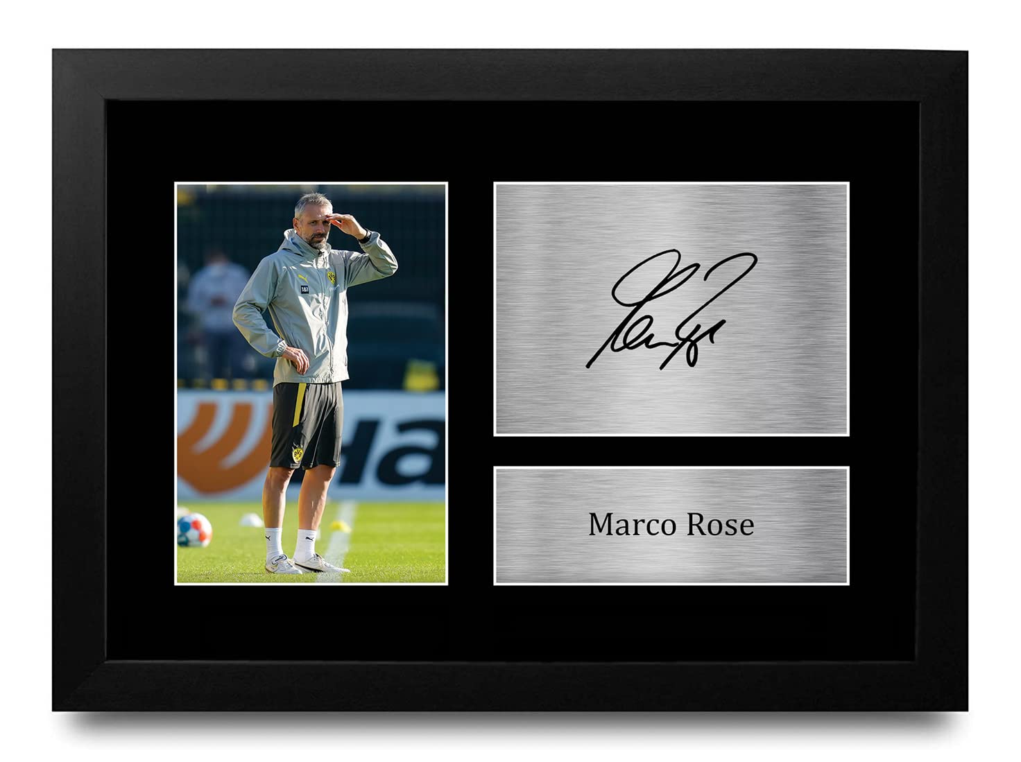 HWC Trading FR A4 Marco Rose Borussia Dortmund Gifts Printed Signed Autograph Picture for Football Fans and Supporters - A4 Framed