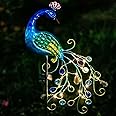 VEWOGARDEN Metal Peacock Solar Garden Lights Stakes - Waterproof Landscape Path Lights for Outdoor Patio Lawn Yard Decorations (38"*14"*2.5")Outdoor