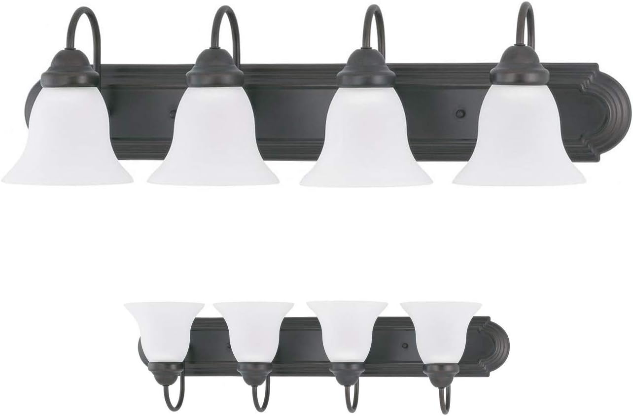 4 Globe Bathroom Vanity Light Bar Bath Fixture Frosted Glass Bulbs