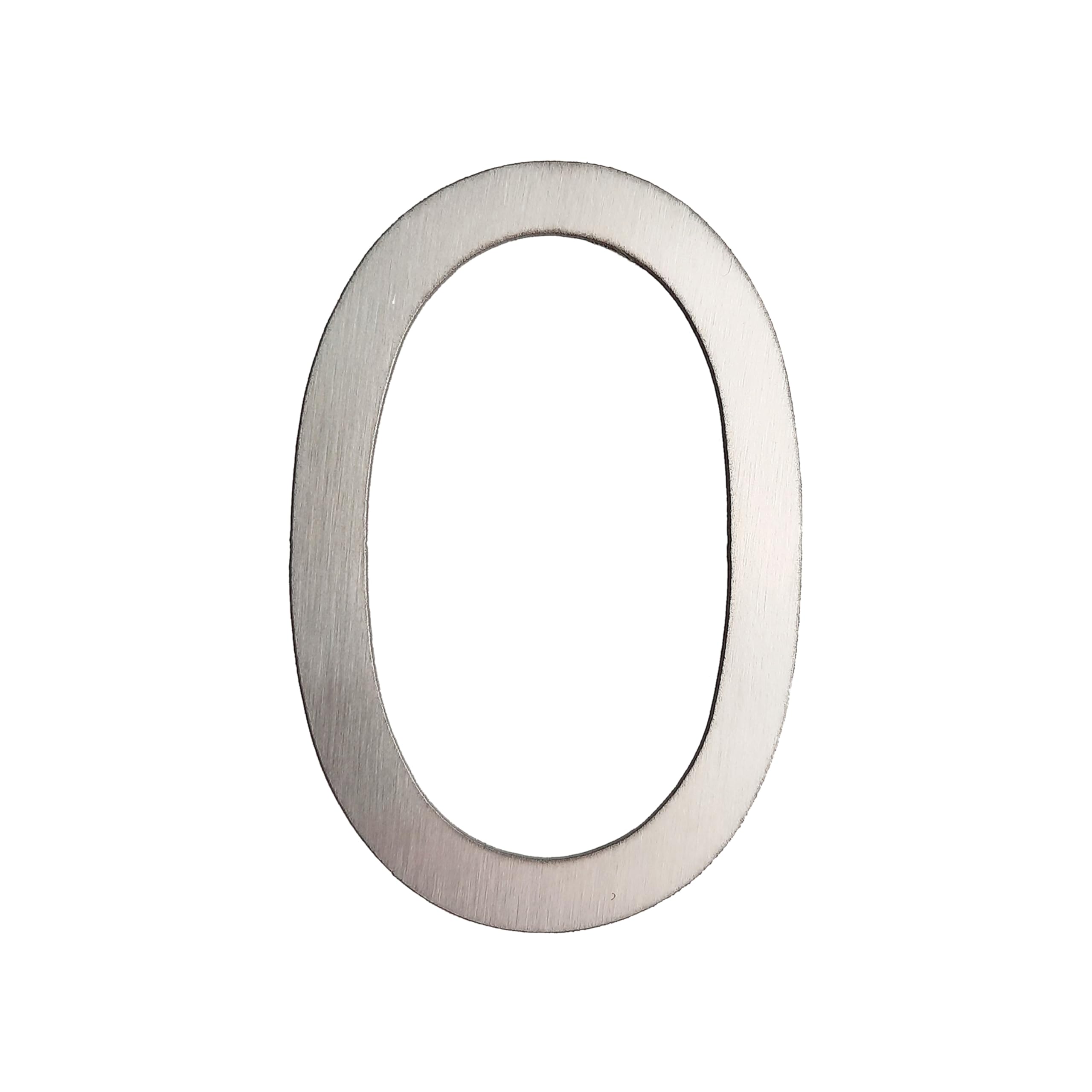 Guizzo Creart Stainless Steel External House Number - Dimensions 6,5 x 10 cm - Number 0 - Handmade and Made in Italy