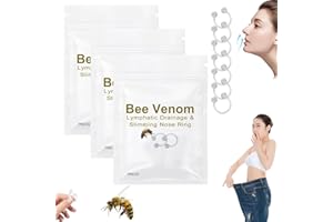 EXGYAN Bee Venom Lymphatic Drainage Nose Ring, Bee Venom Nose Ring, Can Speed Up Basal Metabolic Rate and Bee Vitality, Lymphatic Drainage Nose Ring(3 Bags/21pcs)