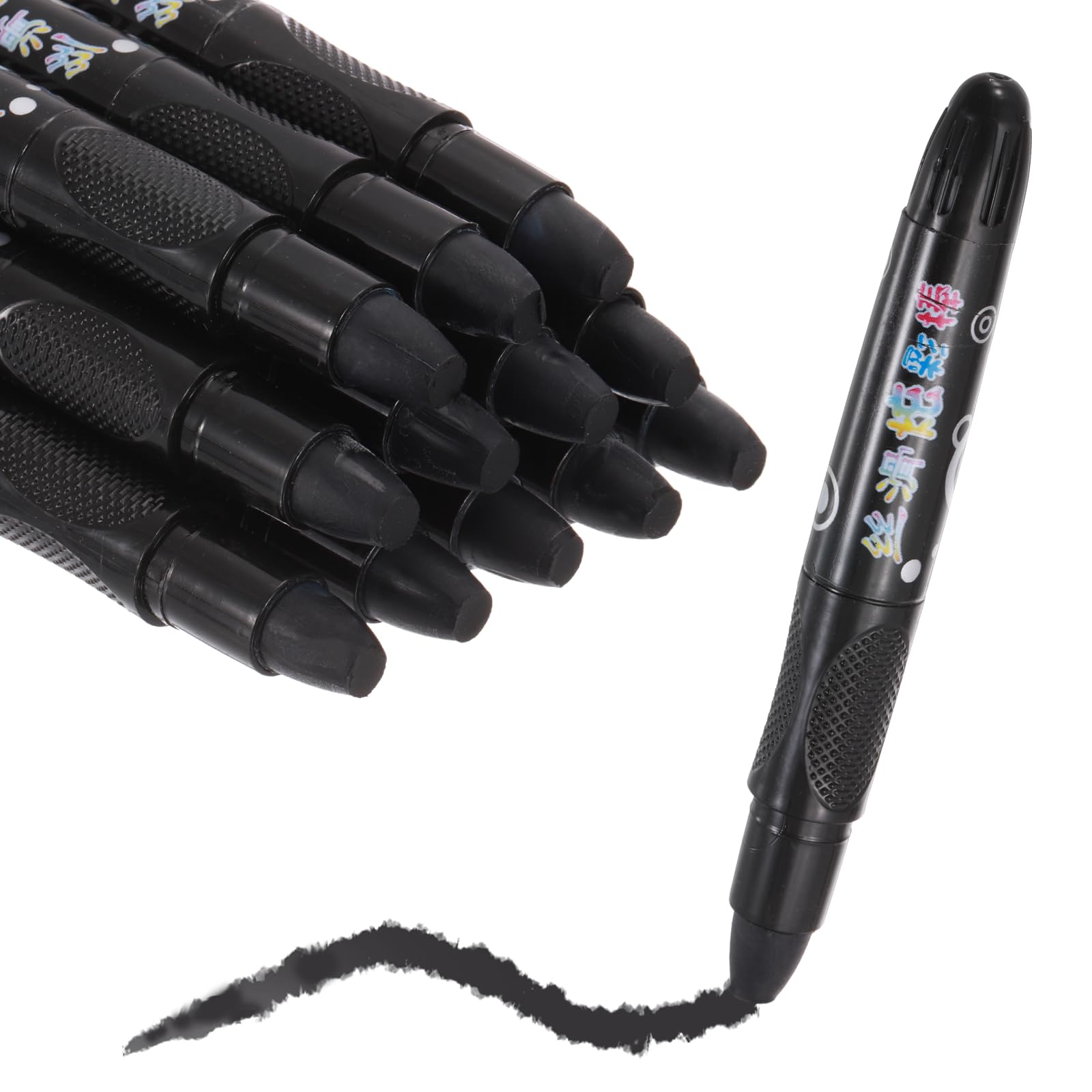 sourcing map Twist Crayons, Twist Crayons Gel Watercolor Set Washable Silky Smooth for Arts Drawing DIY Craft Project Coloring Supplies Gift(Black, Pack of 12)