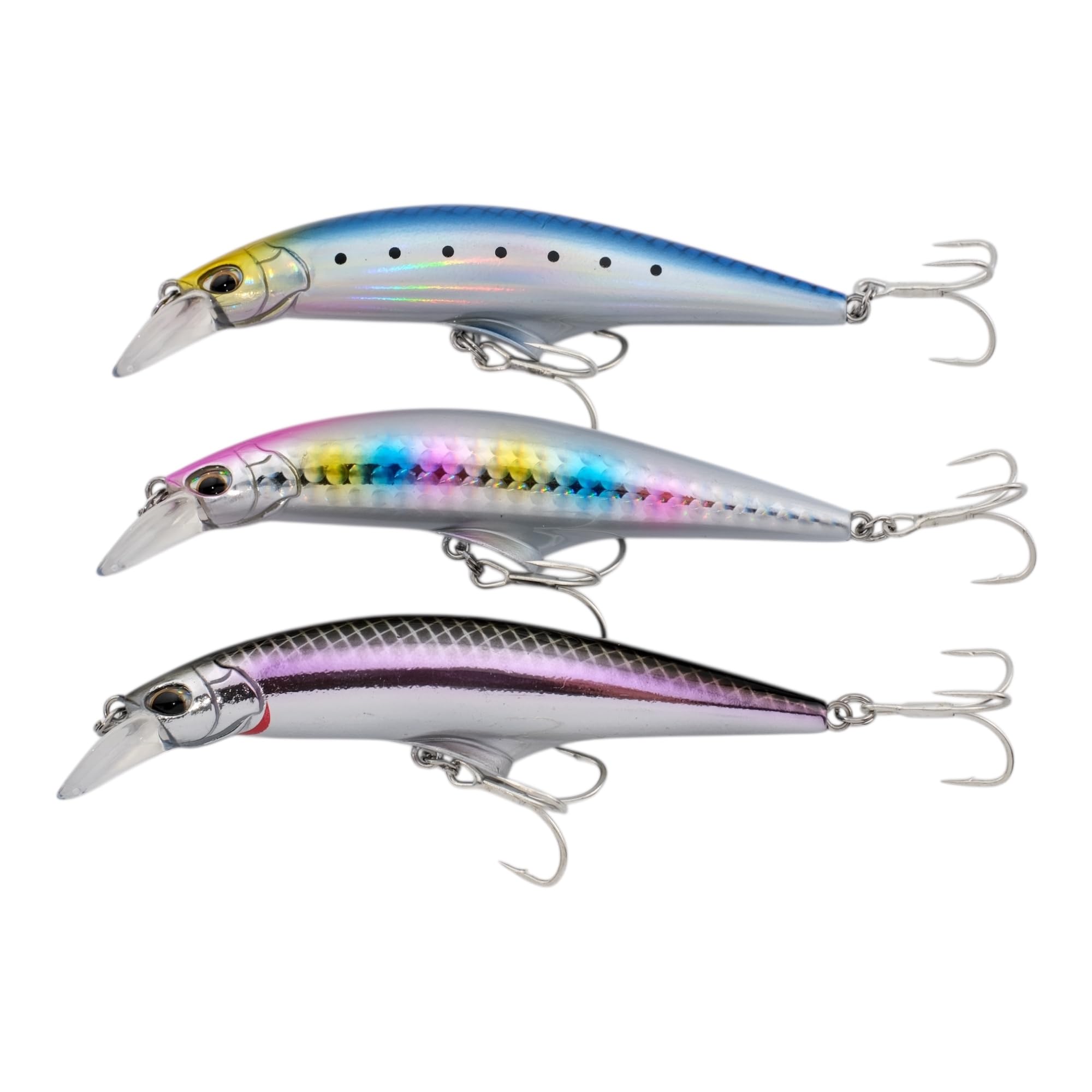 momolures - Tide Control Minnow 95 120 lip in belly system for Bass, Seabass, Salmon lure fishing. (95mm 3pcs Assort #01)