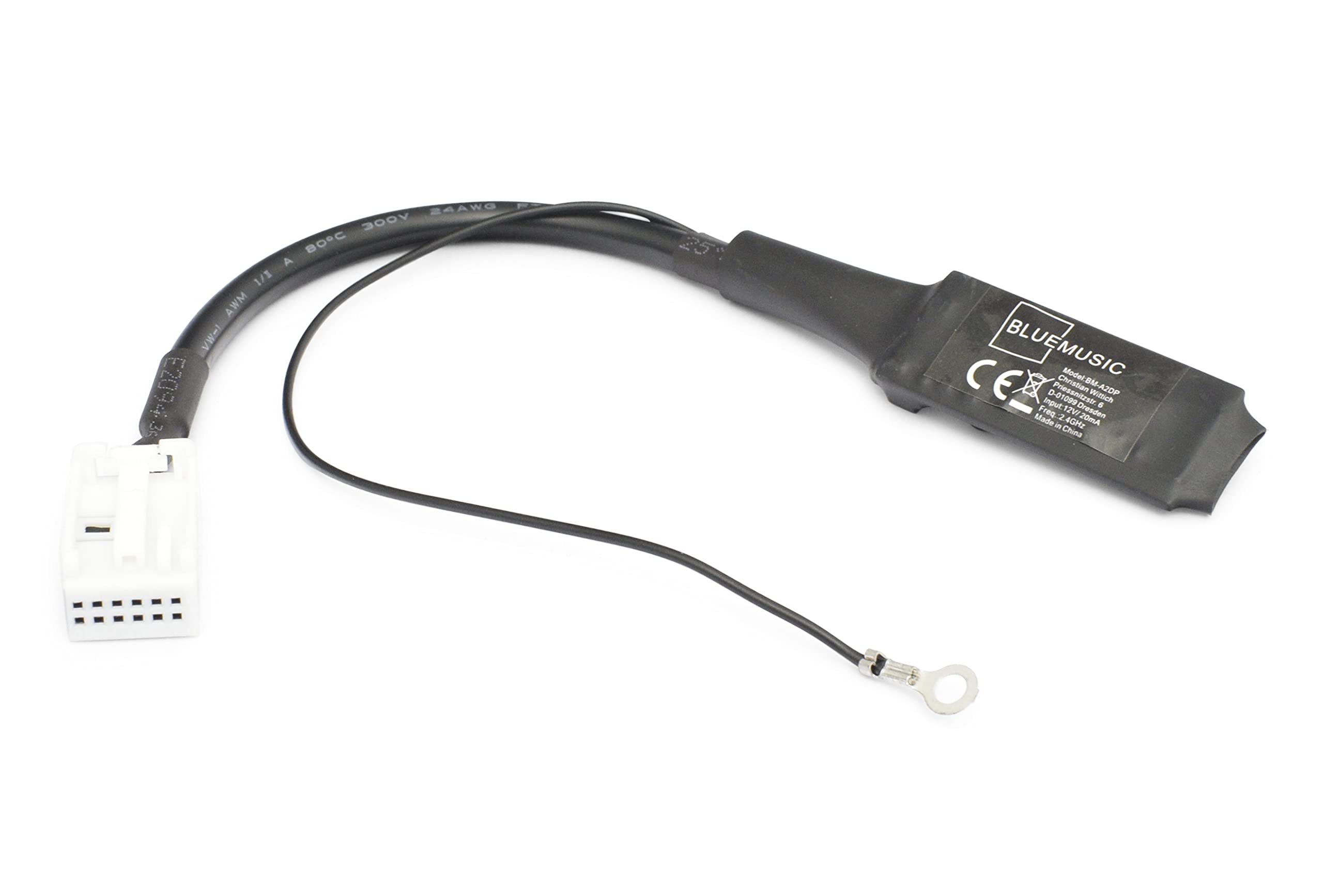 BlueMusic Bluetooth Audio Interface Compatible with VW: RCD RNS - Skoda: Swing Dance - Audi: Concert Chorus RNS-E - Seat with 12-Pin Quadlock