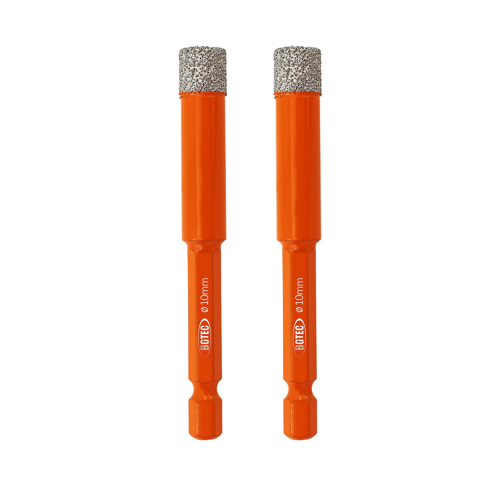 BGTEC Dry Diamond Drill Bits 2pcs 10mm with Quick Change Hex Shank for Granite Marble Porcelain Tile Ceramic