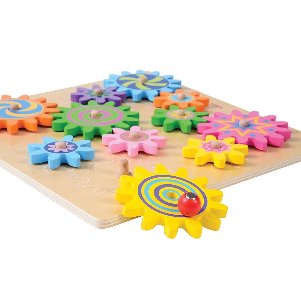 Constructive Playthings Interchangeable Spinning Gears with Fixed Axles On A 11 3/4