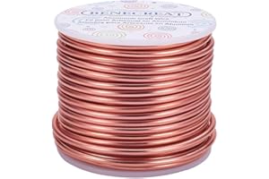BENECREAT 9 Gauge Jewelry Aluminum Wire 55 Feet Craft Wire Bendable Metal Sculpting Wire Copper Tone Wire for Craft Floral, Plant Gardening, Model Skeleton Making