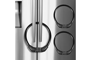 Hestya 3 Pieces Fridge Freezer Refrigerator Cabinet Lock, 10000 Combinations Safety Locks for French Doors, Safe Strap Kitchen Bathroom Doors Rv No Screw Fridge Lock(Black)