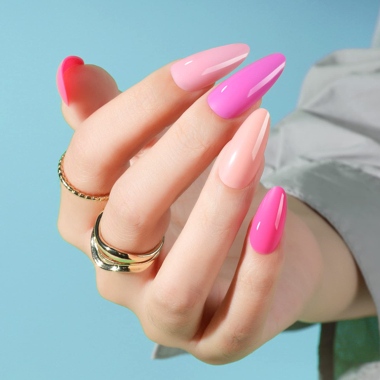 FANDAMEI Press on Nails, 24 Colors 576PCS Press on Nails Almond, Medium Acrylic Fake Nails Full Cover, Natural Press on Nails Glossy, False Nails with Nail Glue - Image 3