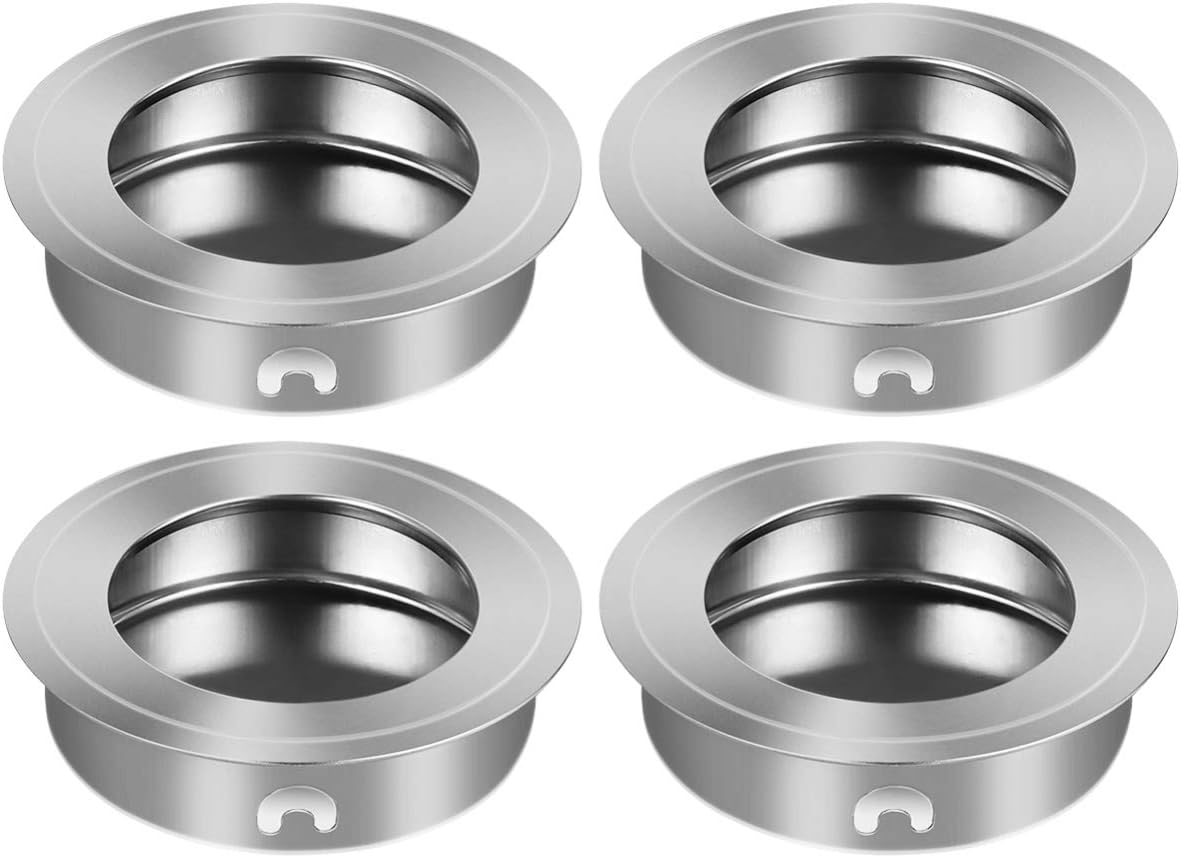 Cabilock 4 Stück Runde Bündige Tür Zieht Edelstahl Schubladengriffe