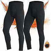 LANBAOSI Mens Thermal Underwear Pants Long Johns Bottoms Thermal Leggings for Men Base Layer Men Weather Fleece Lined 2 Pack