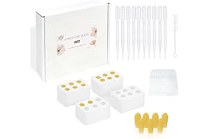 ICIMBI Reusable Suppository Molds Kit,2ML, Silicone Suppository Molds Kit Includes 4 Tray's, 10 Liquid Droppers