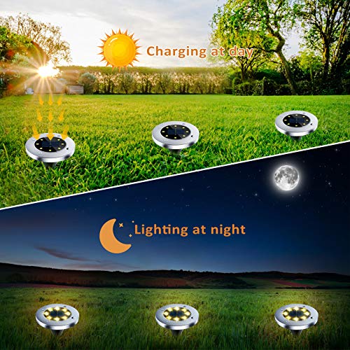 Solar Ground Lights 8LED Solar Garden Lights Outdoor Waterproof