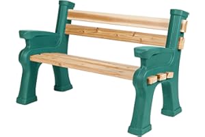 RTS Home Accents Custom Length Lightweight Indoor or Outdoor Bench Ends with Backrest and Armrest (Wood & Screws Sold Separately), Kentucky Green