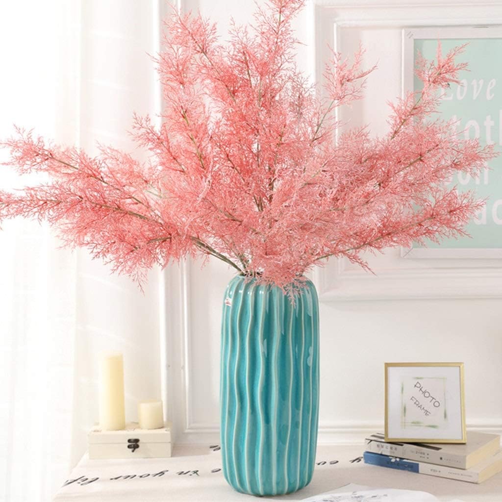 Fake flowers for decoration Fake Flower Simulation Artificial Flower High-grade Rubber Plant New Encryption Smog Grass Wedding Landscaping Simulation Flower Fog Flower Pine Needle Grass 140CM 5PCS YHD