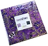 Kanvas Studio Pansy Noir 10X10 Pack 42 10-inch Squares Layer Cake Benartex