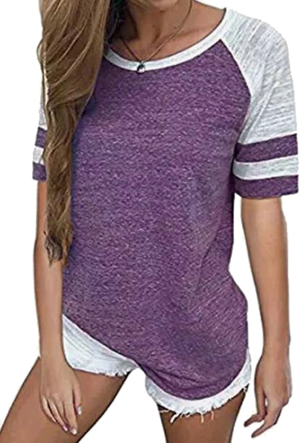 GRMO-Camiseta de Manga Corta para Mujer, Suelta de Verano, Color de