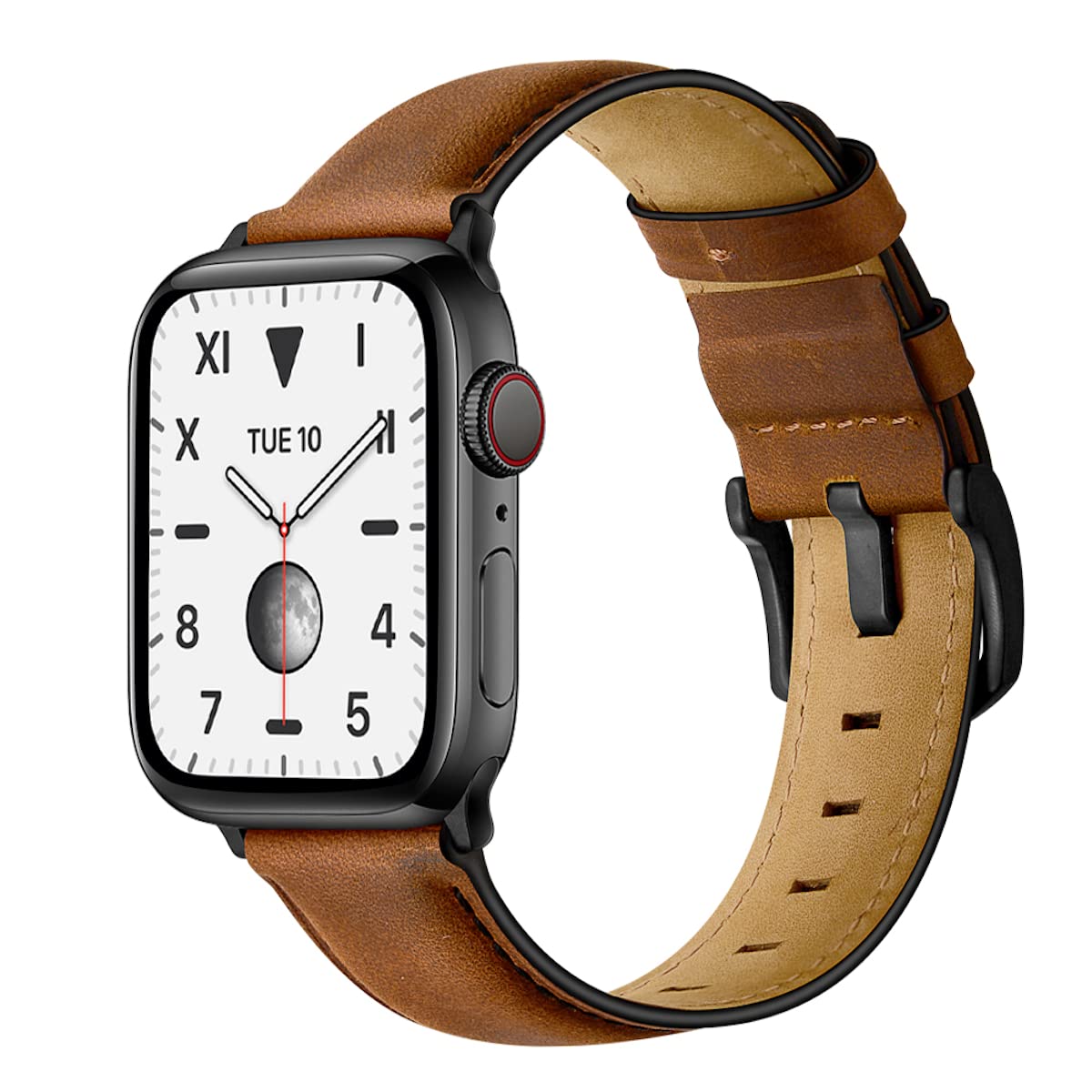 Mifa Made for Apple Watch ultra Band 49mm 9 8 7 45mm 44mm 42mm Series 6 SE 5 4 3 Modern Classic Leather Vintage Dressy Bands Dark Brown Replacement Straps Sweatproof iwatch Space Brow
