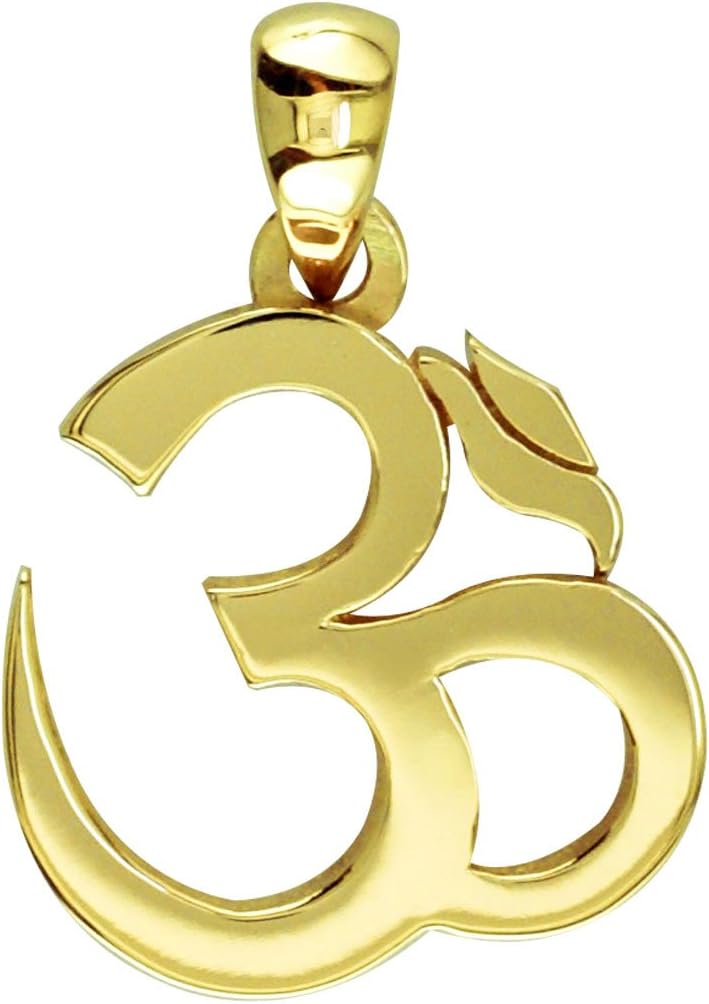 SZIRO Medium Classic Yoga Ohm, Om, Aum Charm, 14mm x 14mm in 18K Yellow Gold