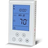 Programmable Thermostat for House Radiant Underfloor Heating, Home Heat Floor Mat Controller self-Adaption AC(120/240V) Voltage, Dual Sensing(Air&amp;Floor Sensor) Built-in Class A GFCI, Power 3600W
