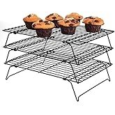 Abizarch 3-Tier Cookie Cooling Rack, 13.4“x9.4" Stackable Iron Baking Cooling Rack,Cooling Rack for Baking, Foldable Wire Coo