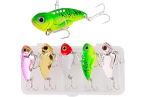 FANGBLUE Blade Baits Metal VIB Fishing Lures Hard Spinner Blade Baits Long Casting Jigging Spoons for Bass Walleye Trout Fishing Accessories