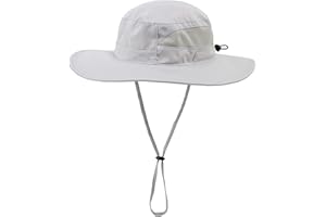 Connectyle Men's Outdoor Boonie Sun Hat UV Protection Fishing Hiking Camping Hat, Light Grey, Large