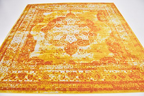 Unique Loom 3141498 Area Rug, 8" x 8", Orange