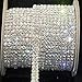 TTnight Fashion SS16 Clear Rhinestone 2-Row Close Chain Trims Silver x 1 yard for Weeding DIY Decoration