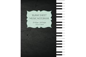 Blank Piano Sheet Music: Wide Staff Manuscript Paper with Lines for Lyrics & Notes: 110 Pages 10 Staves per Page