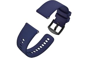 Anbeer Silicone Watch Band 16mm 18mm 20mm 22mm 24mm 19mm 21mm Quick Release Rubber Watch Straps for Men Women,Stainless Steel Buckle