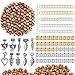OPount 310 Pieces Dreadlocks Beads DIY Hair Braid Accessories with Natural Painted Wood Beads, Braid Rings Hair Hoops, Dreadlocks Beads and Hair Clips for Hair Decoration