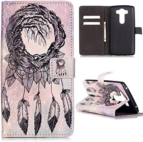 Premium Stand Book Design Flip Leather Wallet Pockets Phone Cover Case For LG V10 H900 (Trees Campanula)