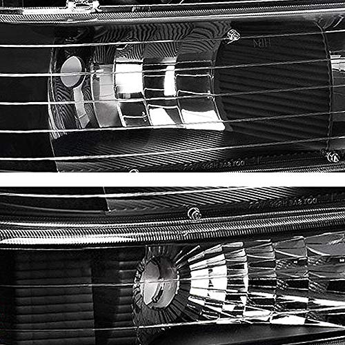 JSBOYAT Headlight Assembly Replacement for 1999-2002 Chevy Silverado 1500 2500 1500HD 2500HD 3500HD / 2000-2006 Chevy Tahoe Suburban 1500 2500 Headlamp with Bumper Lights - Passenger and Drive (Black) - Thumbnail 3