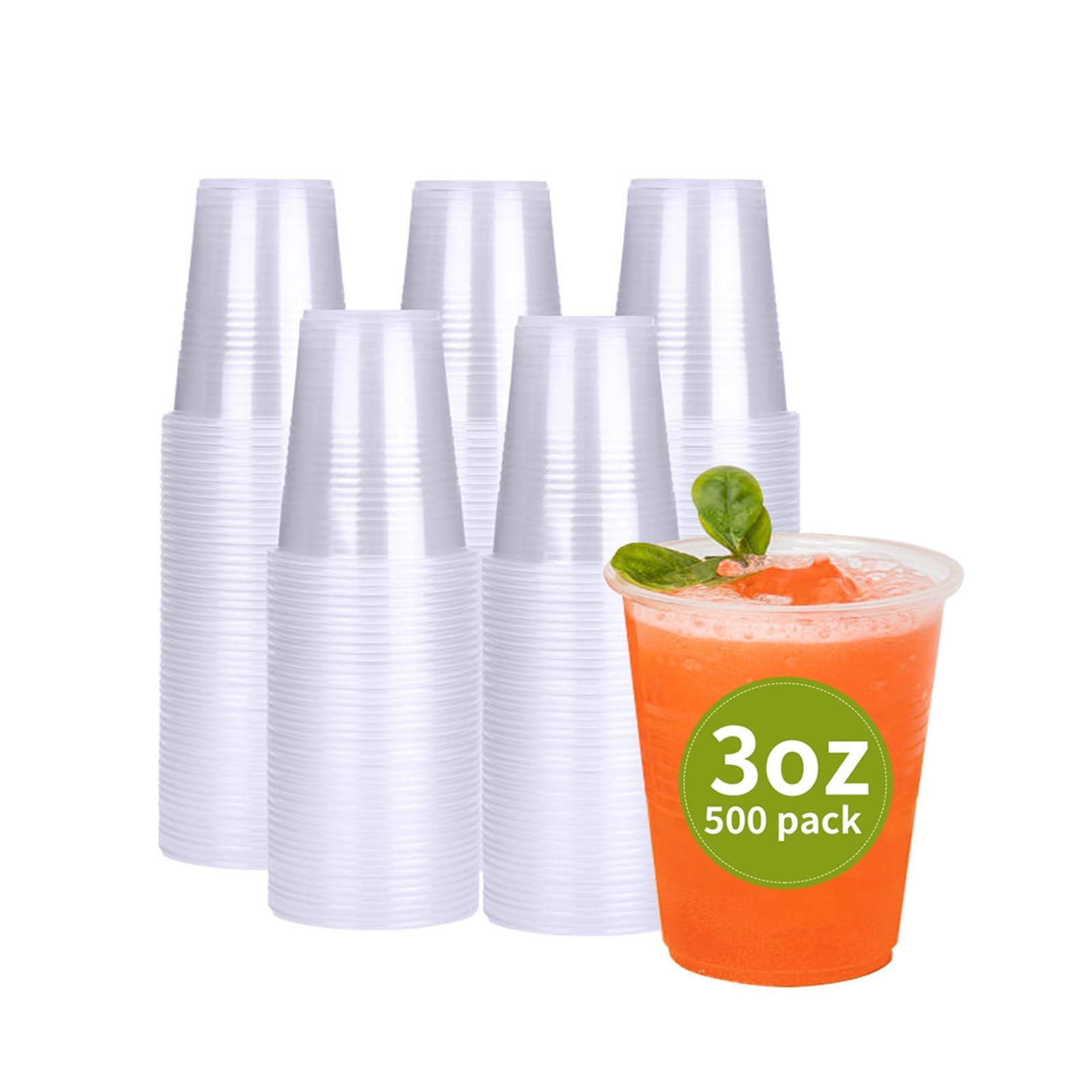 Photo 1 of 500 Pack 3 oz Plastic Cups, Bathroom Cups Disposable 3 oz, 3 Ounce Small Water Cups?Clear Mouthwash Cup for Tasting, Drinking and Party