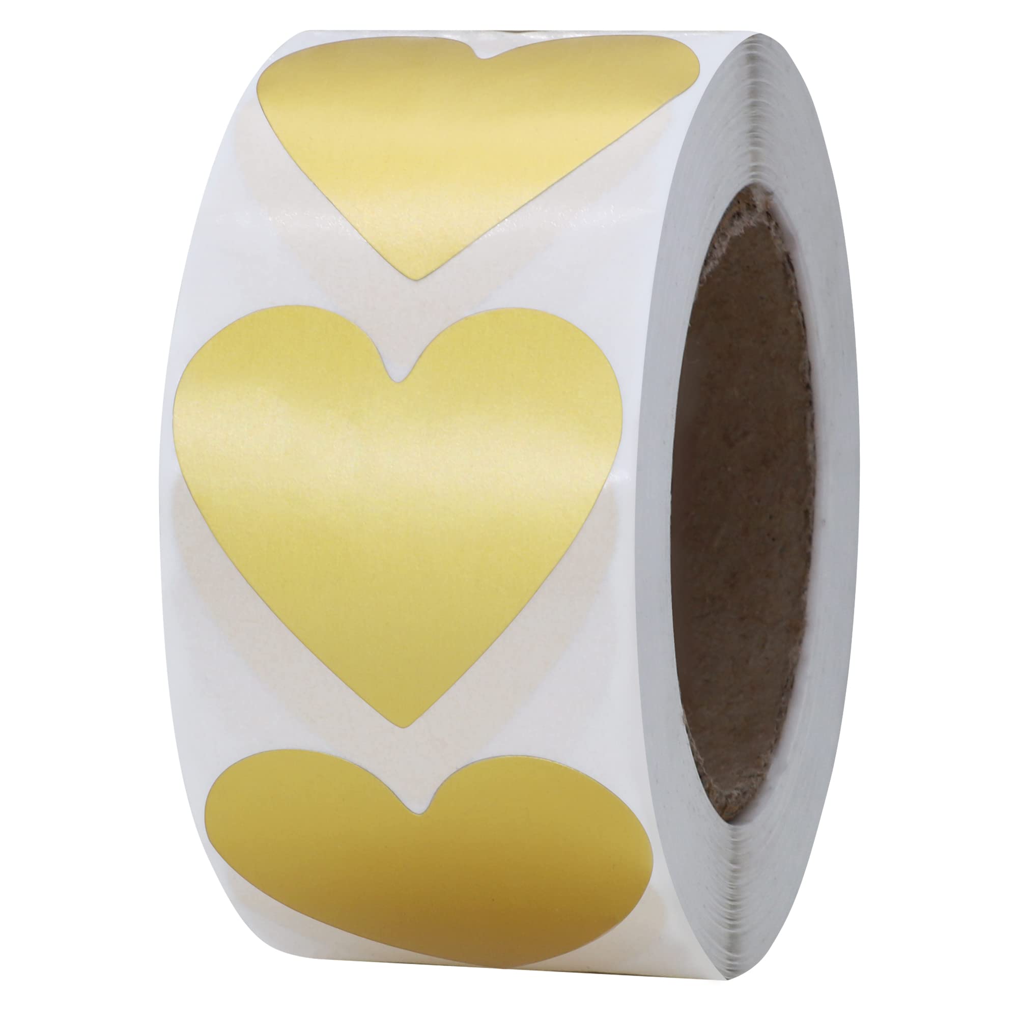 Hylabelest Color Coding Dot Labels 30mm Love Heart Stickers (Gold)