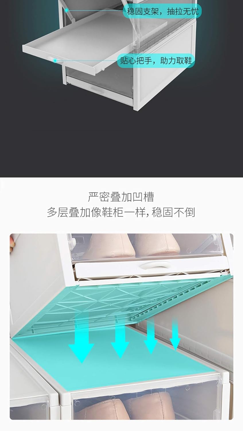 stackable shoe box drawers on Grey 1 Pc Sxylob Plastic Pull Shoe Storage Box Clear Stackable Shoes Boxes Cabinet Organizer Flip Drawer Home Kitchen Kolenik Boot Shoe Boxes