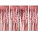 4 Pack Foil Curtains Metallic Fringe Curtains Shimmer Curtain for Birthday Wedding Party Christmas Decorations (Rose Gold)