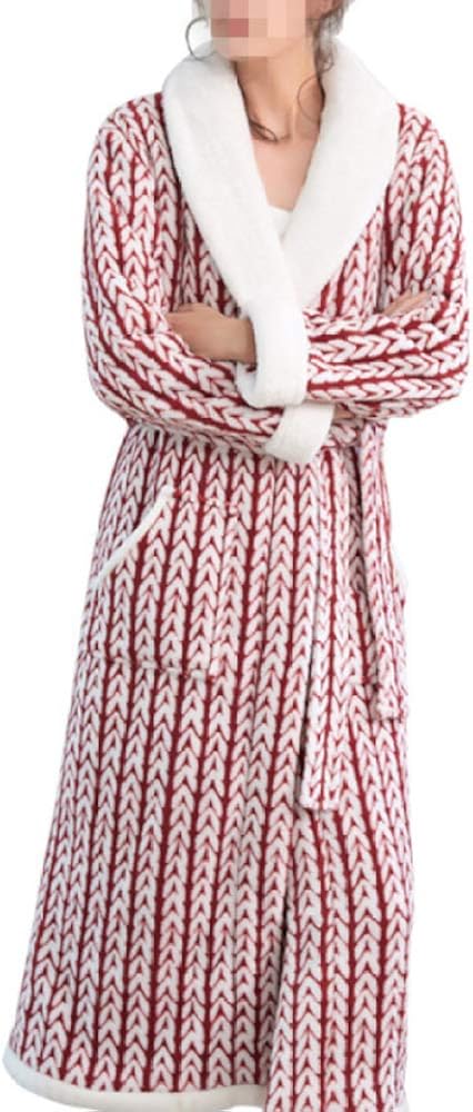 Bata Suave Suave para Mujer Pijamas Impreso Coral Fleece Bata De