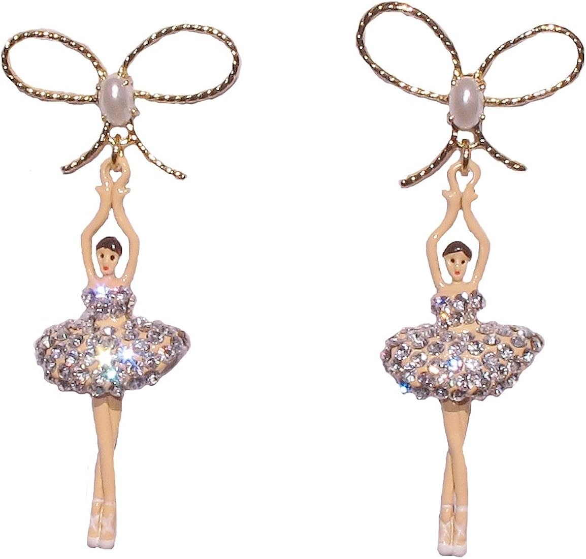 Les Nereides Ballerina Pas De Deux Luxe Clear Crystal Earring Amazon Co Uk Jewellery