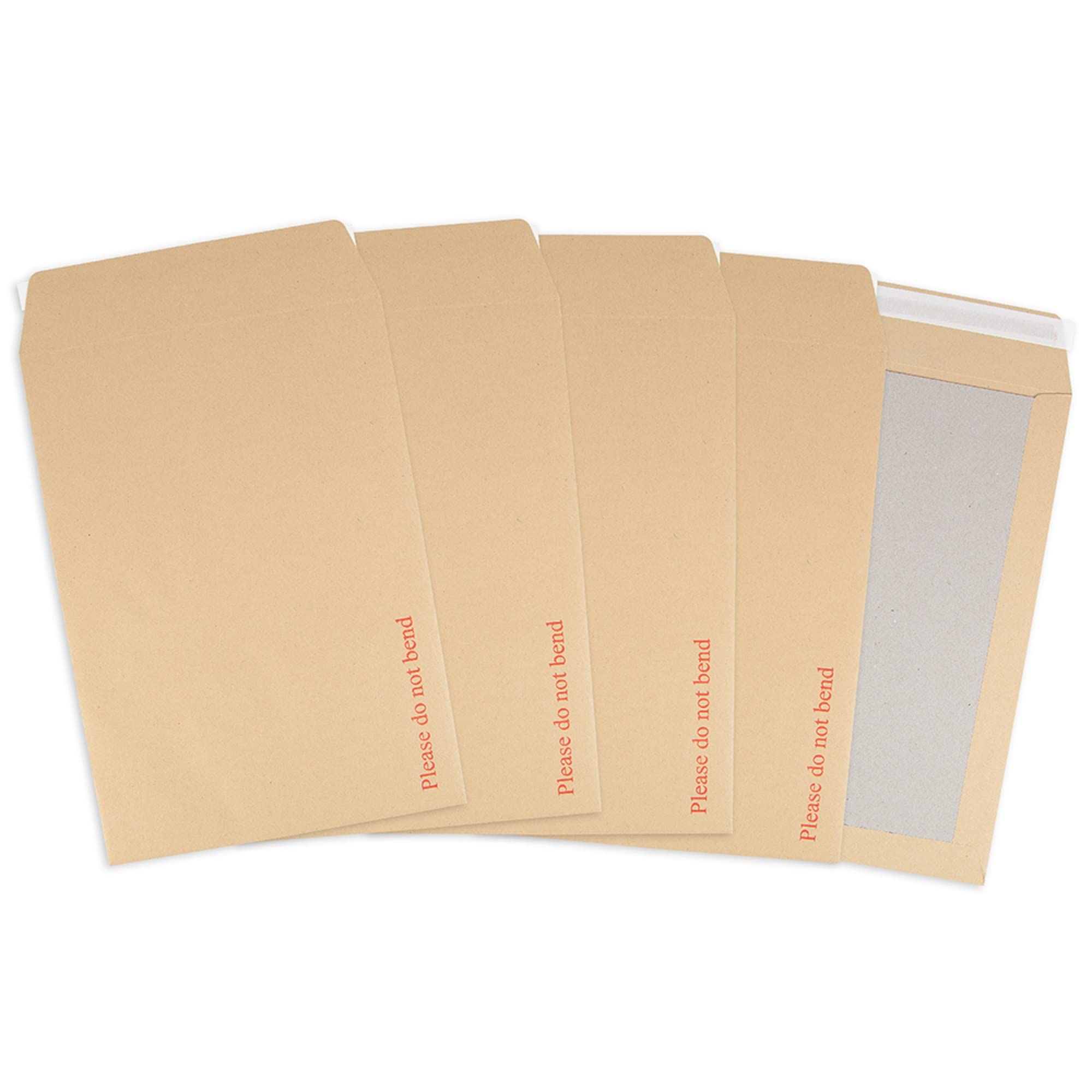 Postmaster A4 C4 Do Not Bend Board Backed Envelopes Peel Seal 50 Pack,Brown,229x324mm