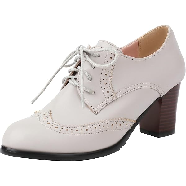 Amazon.com | Odema Womens PU Leather Oxfords Wingtip Lace up  display picture 2