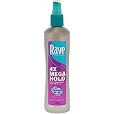 Rave 4X Mega Long-Lasting Firm Hold Hair Spray for Heat Protection, Volume and Shine - 24 Hour Hold &amp; Anti Humidity Spray for Hair - Minimizes Frizz - Unscented &amp; Non Aerosol - 11 Fl Oz