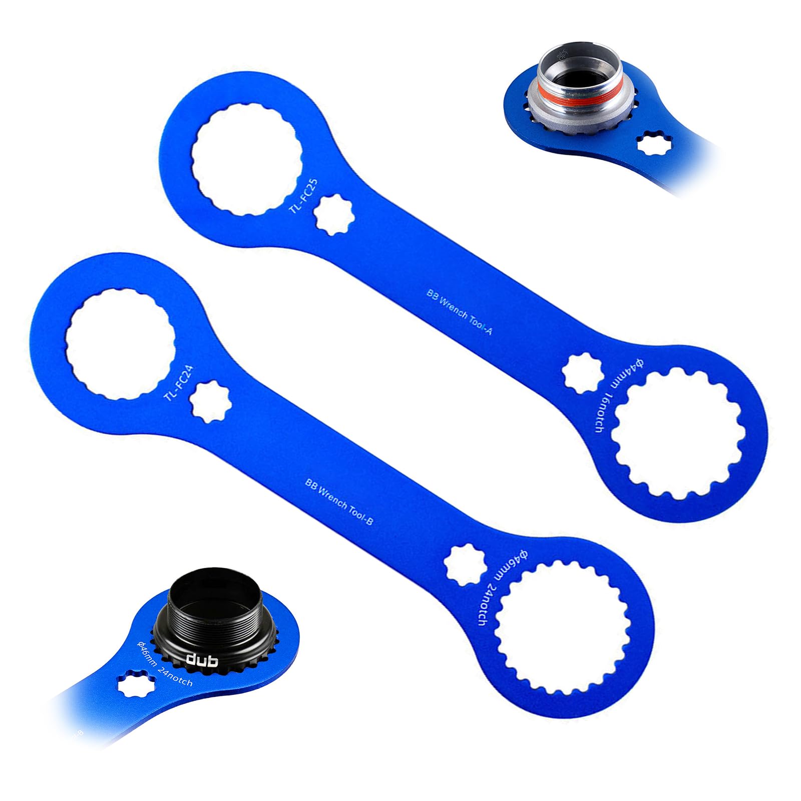 2pcs Bottom Bracket Repair Tool,Bicycle Wrench Tool,Bicycles Bottom Bracket Wrench,Spanners Mountain Road Bicycles,Bicycle BB Wrench Tool,Multifunctional Bicycle Removal and Installation Tool