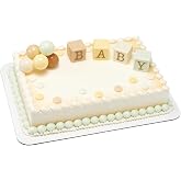 Timeless Baby Blocks Cake Topper | 3 Piece Baby Shower Party Decoration Set | Includes balloons &amp; B-A-B-Y blocks, neutral colors, ready to use for 1st birthdays &amp; baby showers, reusable, food safe, 3D