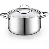 Cooks Standard Multi-Ply Clad Stainless Steel Stock Pot, 6-Quart Pasta Cooking Canning Pot with Lid, Deep Stockpot Induction Cookware