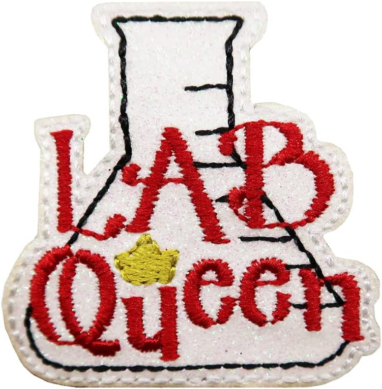 Mixed Media - Lab Queen Laboratory Embroidered Iron On Patch Science Gifts